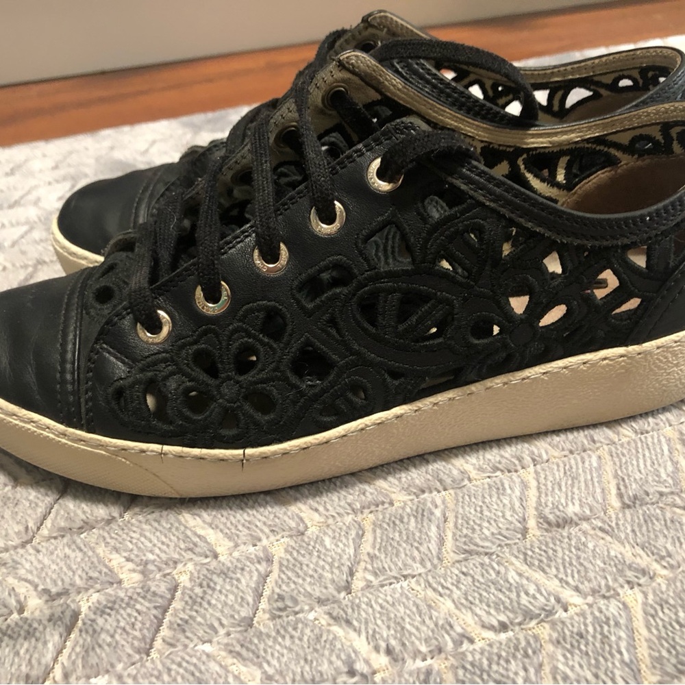 CHANEL Black and Tan Sneakers